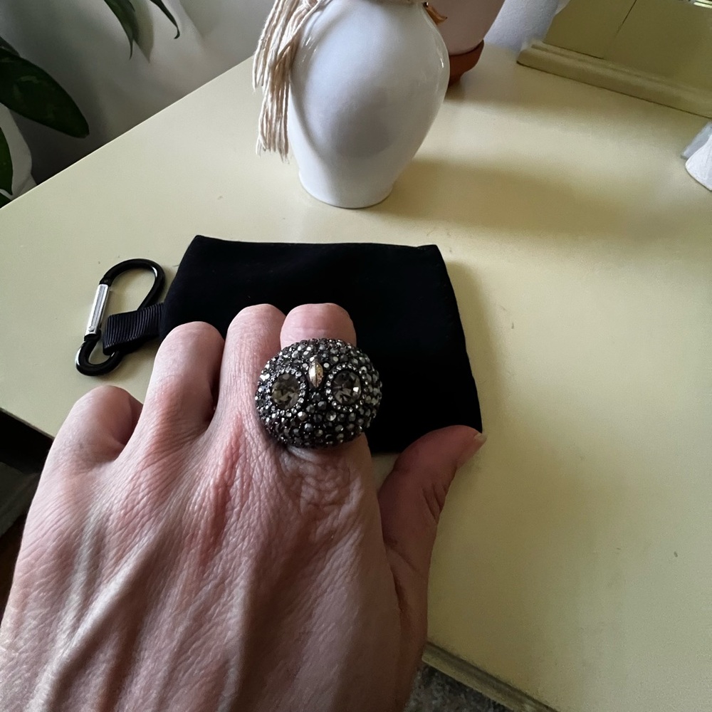 Stunning Fossil Owl Ring